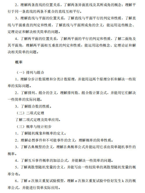 2022年河北省普通高等学校对口招生数学考试大纲第五页.jpg